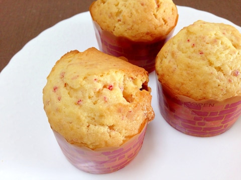 甘酸っぱい☆いちごとホワイトチョコのマフィン